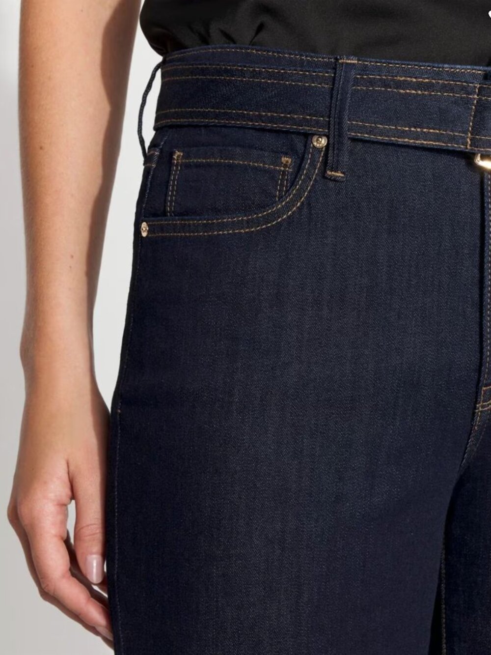 White House Black Market High-Rise Belted Wide-Leg Jean - Picture 10 of 10